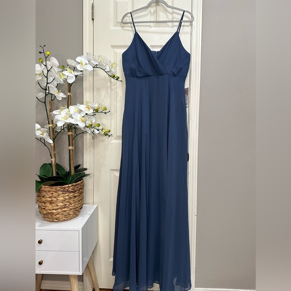SOLD Birdy Gray Kaia Dress Slate Blue Formal Gown Bridesmaid Prom Dress - Picture 8 of 10